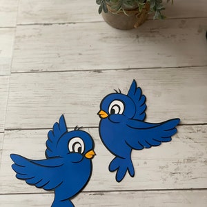 snow white themed birds, snow White inspired, blue birds, birds,Cinderella theme,Snow White party supplies