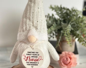 Nurse gnome,nurse gift, graduation gift, gnome, nurse ornament, nurse Christmas gift, new nurse gift,