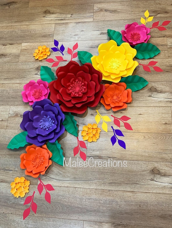 Fiesta Paper Flowers/set of 10 Flowers/mexican Etsy