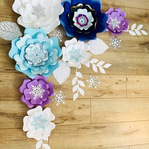 Frozen inspired paper flowers/disney Frozen birthday/ frozen backdrop/ Ana/ Elsa/flower backdrop/Disney princess/frozen 2 room decor