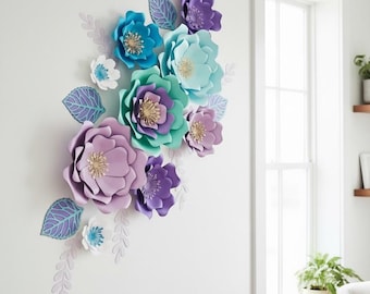 Mermaid theme flowers/Areil/flower backdrop/girl room decor/ nursery wall decor/ baby shower backdrop/under the sea theme/princess theme