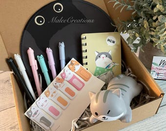 Cat Lover Gift Box: Mouse Pad, Pens, Notebook & More