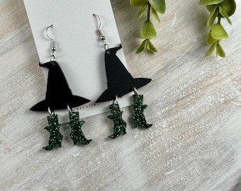 Elphaba Inspired “Defy Gravity” Earrings, Wicked Witch Accessory, Wicked Movie Lover Gift, Just Because Gift for Her