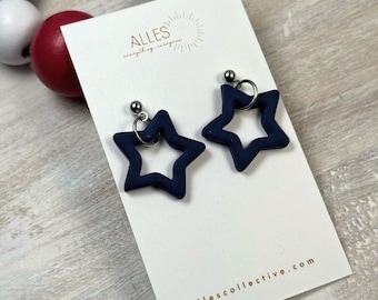 Miss Americana: Star Earrings, America 250 Accessory, Patriotic Fashion, Red White and Blue Jewelry, 4th of July Gift for Her