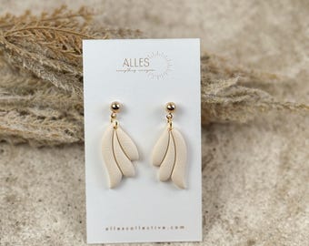 All the Classics: Lane - Polymer Clay Petal Earrings, Lightweight Sculptural Jewelry, Modern Everyday Accessory, Gift for Her