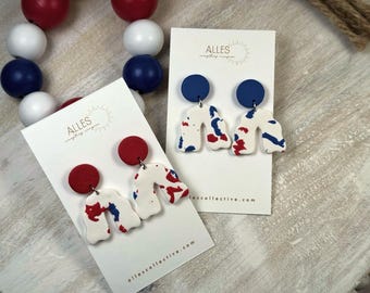 Miss Americana: Firework Arch Earrings, America 250 Accessory, Patriotic Fashion, Red White and Blue Jewelry, 4th of July Gift for Her