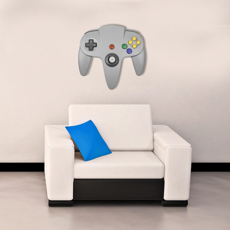 Retro 64 Bit Controller Laser Cut And Sublimated Metal Sign 18 X 18