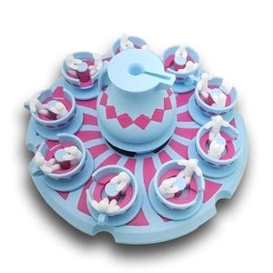 Multi Color Tea Cup Ride Animated Spinner (Please Read Description Before Purchase for How To: Viewing Instructions)