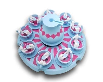 Multi Color Tea Cup Ride Animated Spinner (Please Read Description Before Purchase for How To: Viewing Instructions)