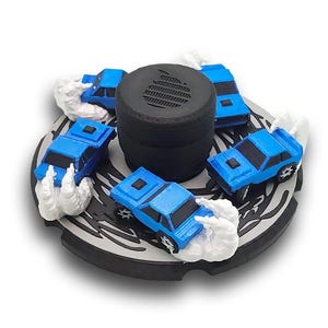 Animerad spinner med driftande 3D-bilar i flera färger (läs beskrivningen innan köp för instruktioner)