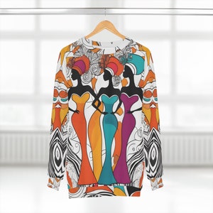 Sisters Together Again Black Woman Afrocentric Abstract Art Graphic Sweatshirt