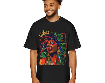Vibes - I'm Feeling It Oversized Heavyweight Cotton T-Shirt, Streetwear Tee, Unisex Cotton Top, Heavyweight Shirt, Casual Fashion Apparel