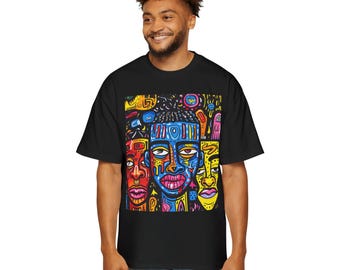 Streetwear Oversized T-Shirt, Unisex Heavy Cotton Tee, Thinking About It Graphic Shirt, Casual Top, Urban Fashion, Hip Hop Tee