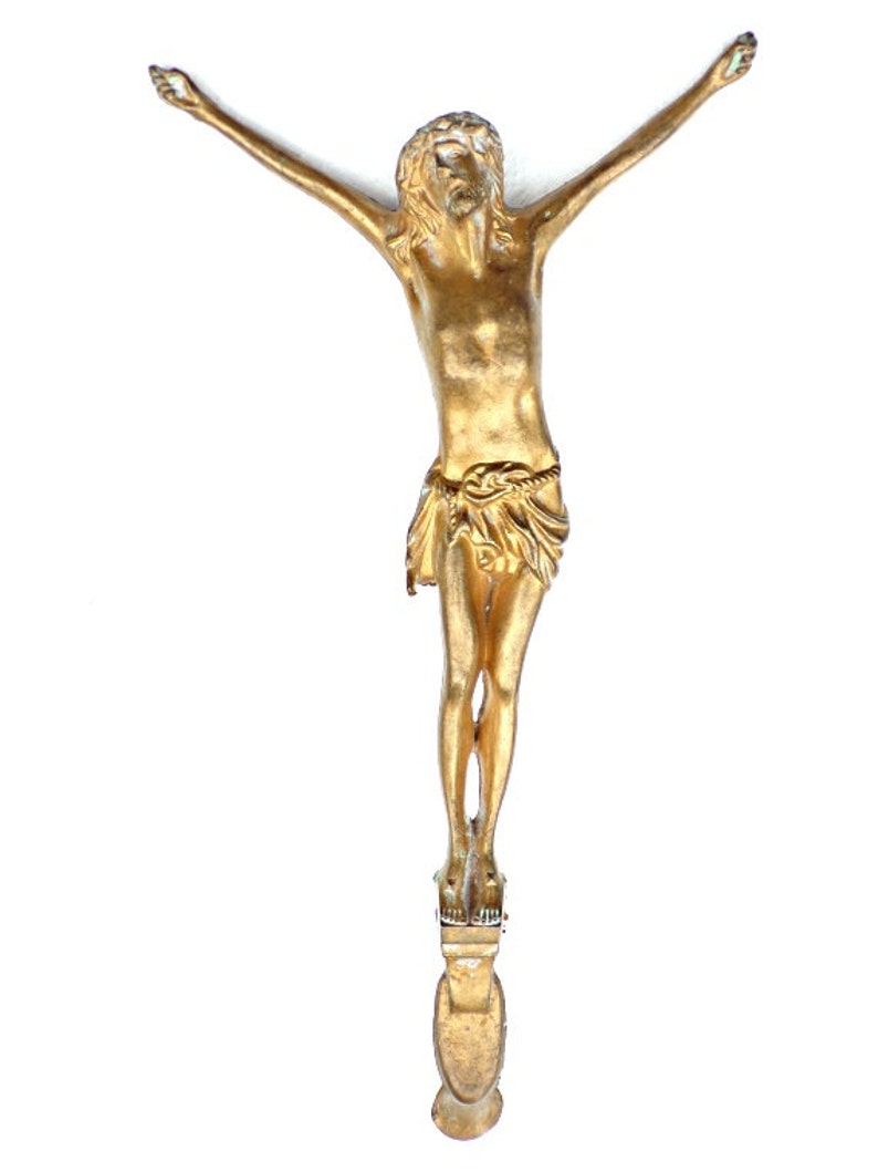 Antique bronze Corpus of Christ large size image 2