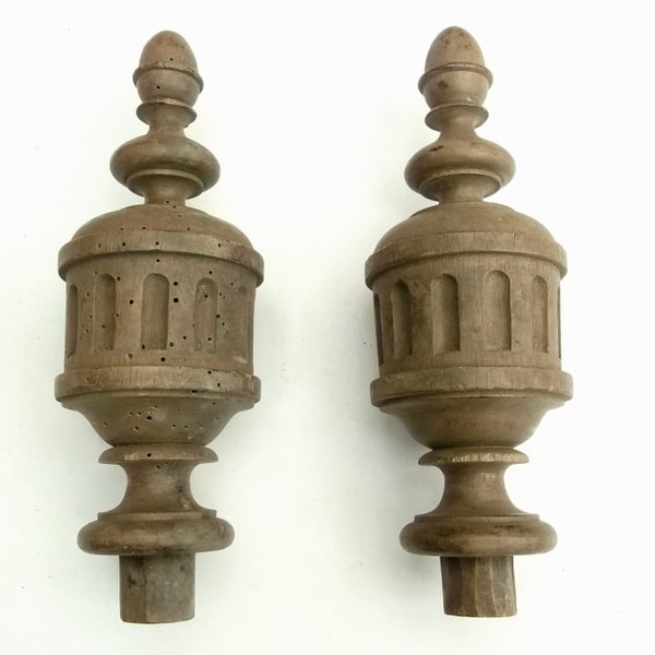 Old  Pair Newel Post Finial, Curtain TieBack, Victorian, French,   1800's