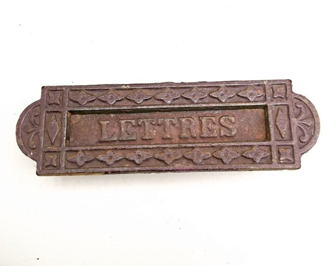 Vintage French Cast Iron MAILBOX Front for Door Wall Sign Etsy