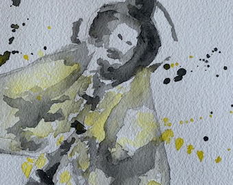 Akwarela przedstawiająca ćmę śmierci • Oryginalny obraz ćmy • Gotycka sztuka owadów • Mroczna sztuka ścienna • Dzieło sztuki Acherontia Atropos