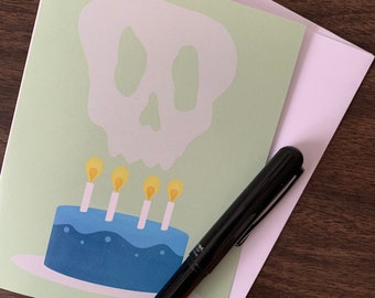 Zestaw kartek urodzinowych z czarnym humorem • Zabawne, sarkastyczne kartki okolicznościowe • Pakiet papeterii z ponurym humorem • Oryginalne, sarkastyczne kartki urodzinowe