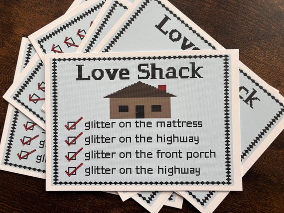 Retro Love Shack print – vintage motel art print – 5x7 whimsical wall decor by PaperHumor