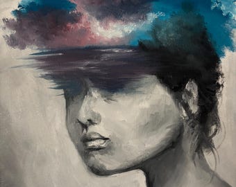 Za każdym razem, gdy mrugam, mam mały sen – oryginalny obraz olejny