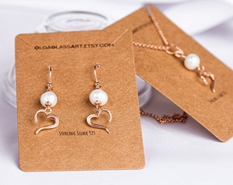 Pearl Earrings Sterling Silver 925 Rose Gold Plated