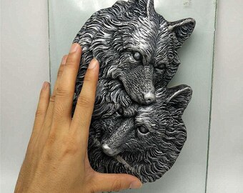 wolf mold howling coyote stepping stone concrete plaster mold