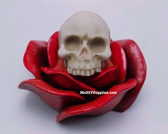 3D Rose Skull Silicone Mold Diy Candle Plaster Silicone Mold Halloween Decoration Tools