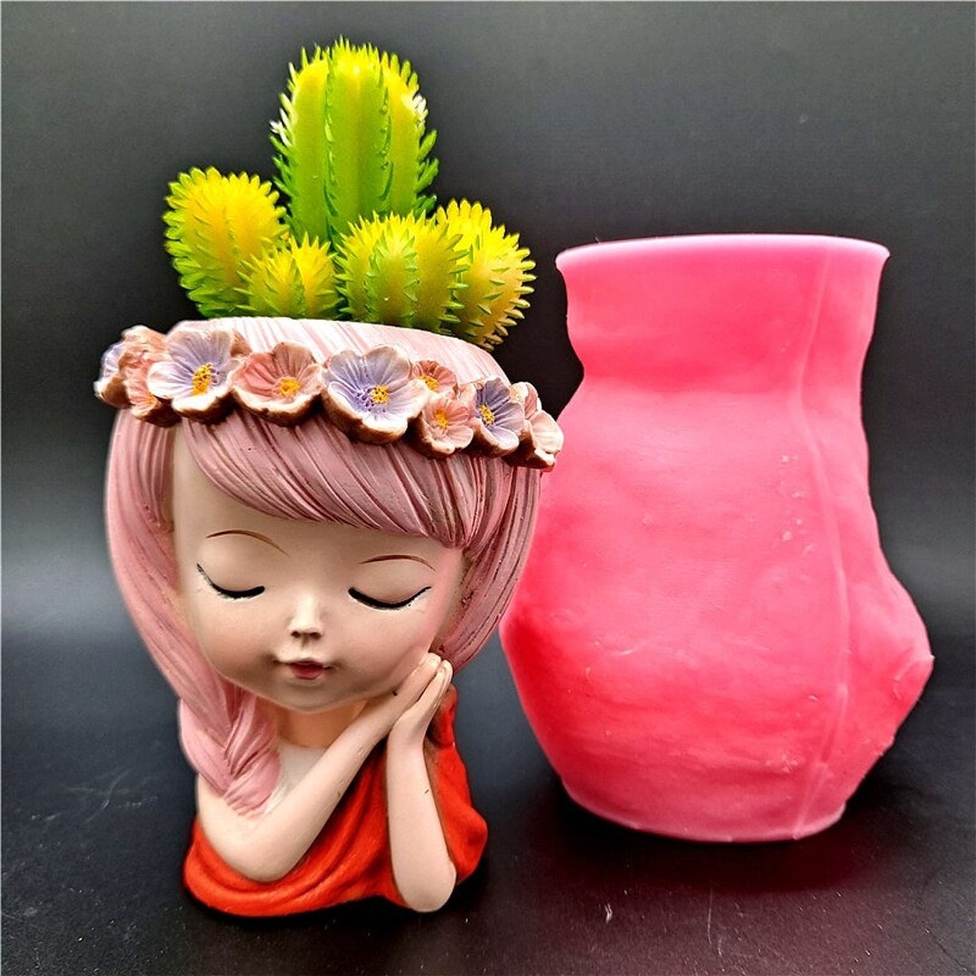 Flower Girl Pot Silicone Mold for Plaster Soap Chocolate Etsy