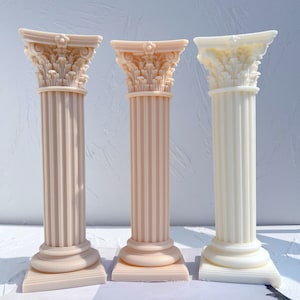 Classic Greek Roman Column Candle Mold, Architectural Sculpture Home Decoration Corinthian Pillar Roman Column Silicone Mould