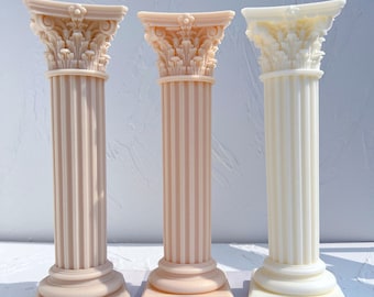 Molde de silicona para vela de pilar corintio: molde de silicona para columna grecorromana