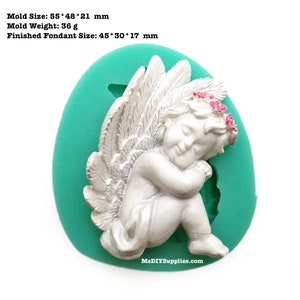 Cupid Angel Silicone Mold - Fondant, Metal, Fondant, Polymer Clay, Resin, Chocolate Mold Casting