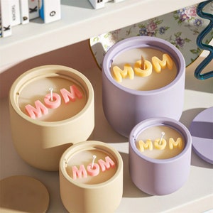 MOM Letter Molds, Minimalist Candle Jar Molds ,molds Mothers Day Gift, Candle Making Home Decoration, Candle Jar Mold