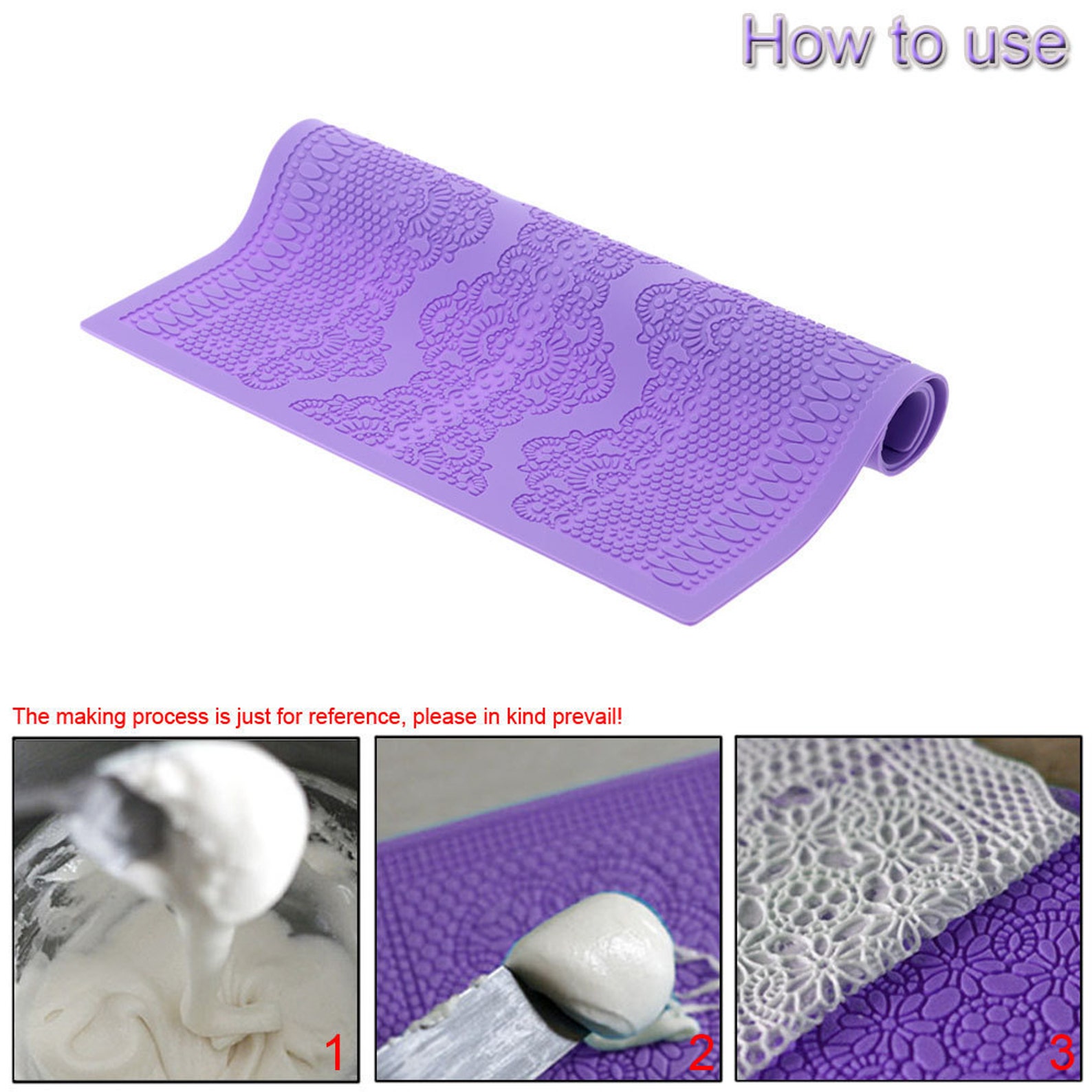 Silicone Mat Fondant Lace Mold Decorating Tools Cakes Molds Etsy Canada