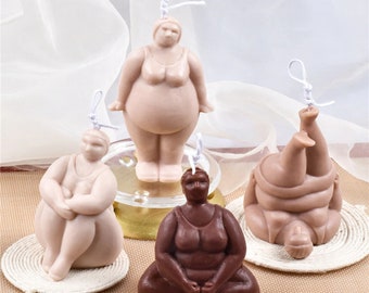 3D Kerzenform Plump Big Plus Size Yoga für Harz, Gips, Schokolade, Kerze, Seifenform von MsDIYSupplies
