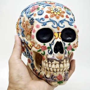 3D Skull Silicone Mold: Candle, Resin, Soap Making Halloween Decor