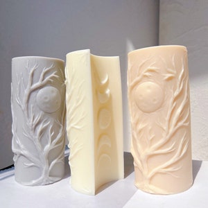 Moon Phases Shape Candle Mold, Trendy Soy Wax Molds, Geometric Decorative Soy Wax Mold, Home Decor Candles