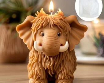 Molde de silicona para velas con forma de elefante mamut