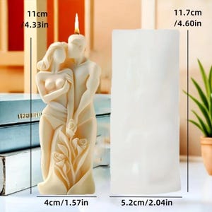 Lovers Wedding Candles Silicone Mold, Flowers Roses Couple Mold, Concrete Resin Mould, Men Women Embrace Gypsum Molds, Wedding Decor Mold