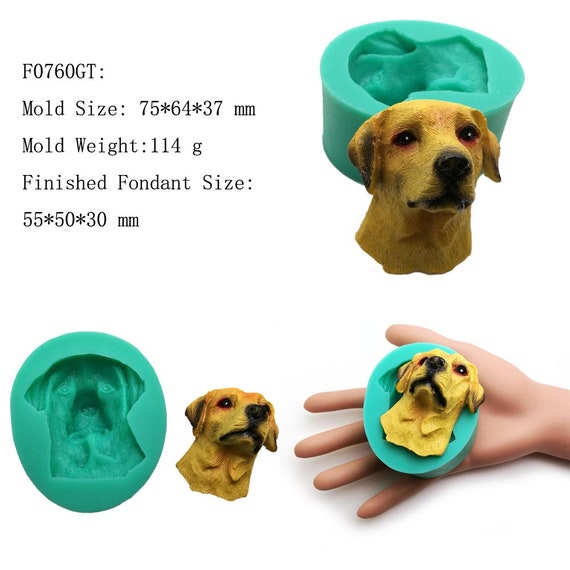 3D Hunde Silikonform - Für Kerzen, Seife, Schokolade, Harz, Polymerton, Wiederverwendbar, Leicht Zu Entformen (Hund)