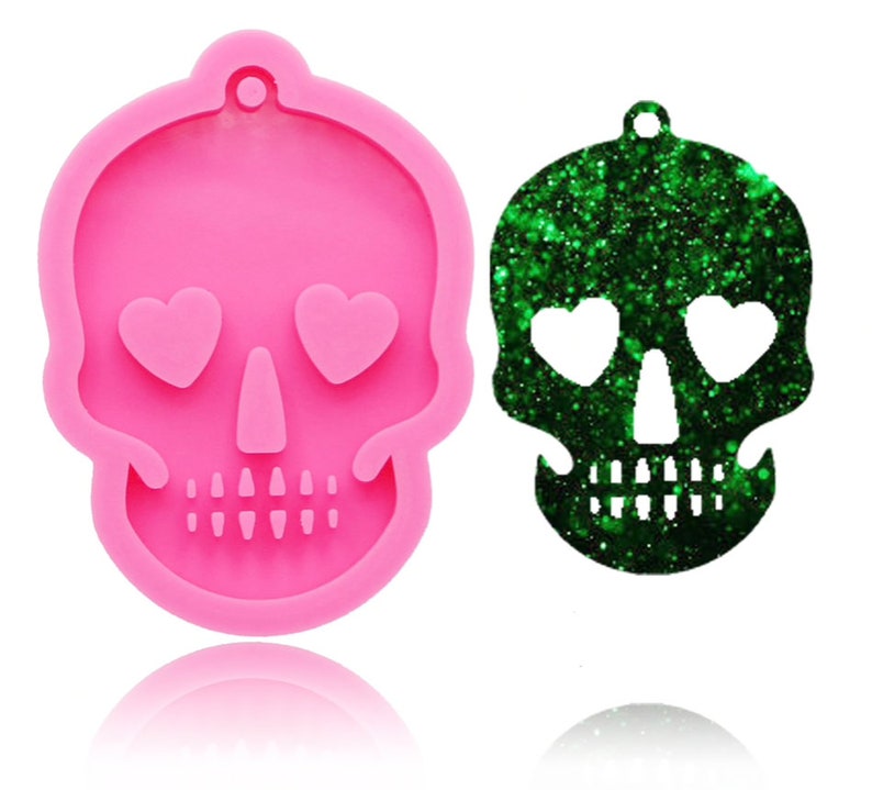 Skull Epoxy Resin Keychain Mold for Resin Earring Pendant Etsy