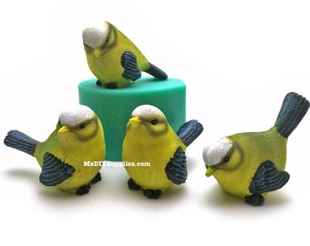 3D Bird Silicone Mold - Cake Decoration, Fondant, Candle Mould, Plaster, Cement, Polymer Clay, Resin, Soap, Chocolate Mold Casting