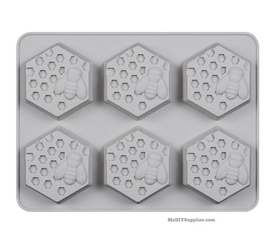6 Cavity Bee Honeycomb Silicone Soap Molds/ Fondant Mold/ 