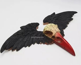 3D Unique Crow Skull Silicone Mold Casting