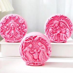 Prayer Virgin Jesus Holy Family Candle Soap Silicone Mold, Newborn Jesus Holy Family God Art Ornament Mould Casting