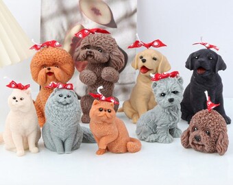 Cute Dog Puppy Silicone Candle Mold Casting