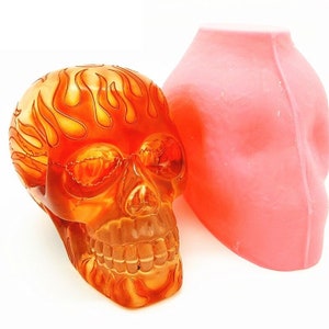 3D skull Silicone mold, Soap Mold,Candle Mold,Candle plaster silicone mold,Cake Topper,Polymer Clay,Cake mold,Chocolate mold,Resin Mold