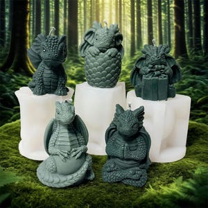 Shell Breaking Dragon Candle Silicone Mold, Monster Dragon Resin Silicone Mould, Dinosaur Fire Dragon Concrete Plaster Molds Casting