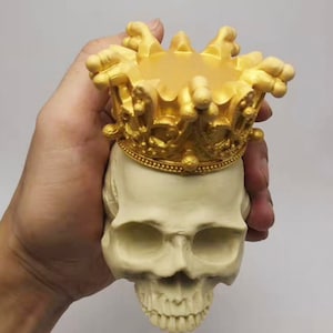 3D Skull Crown Silicone Tea Light Candle Mould Casting