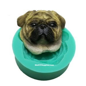3D Pug Silicone Mold: Candle, Soap, Chocolate Casting