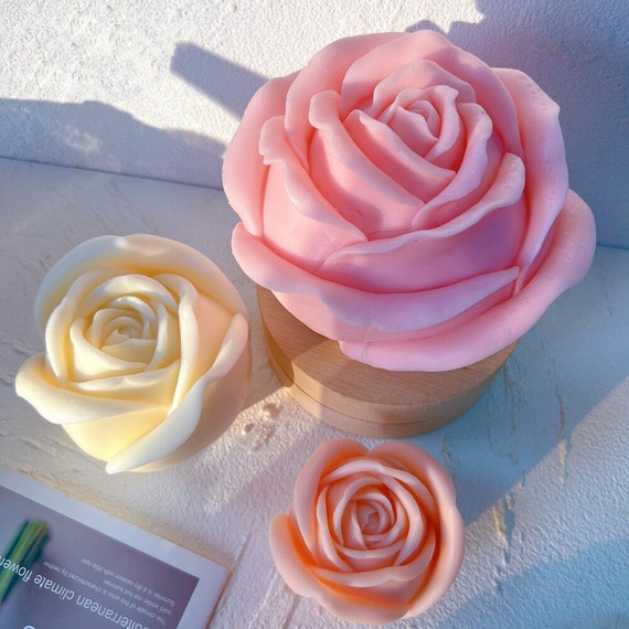 Rose Flower Ball Candle Molds, 3d Rose Flowers Silicone Resin Mold For Diy  Candle Making Valentines Day Gifts